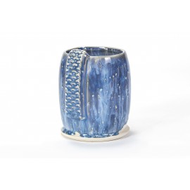 SW-101 stoned denim over SW-118 Sea Salt Stoneware Glaze Combination SW-101 stoned denim over SW-118 Sea Salt Stoneware Glaze Combination